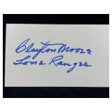 Clayton Moore Lone Ranger Autographed Index Card