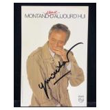 Yves Montand Autographed Advertisement Card