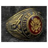10k Gold Ring Us Army, Tw 17.9g, Sz 12.5
