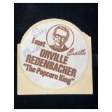 Orville Redenbacher Autographed Sticker