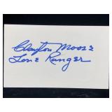 Clayton Moore Lone Ranger Autographed Index Card