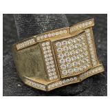Sterling Silver Ring W/cz Stones, Tw 12.5g, Sz 12