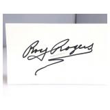 Roy Rogers Autographed Index Card