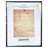 Robert Morris 1787 Document Cut Pieces