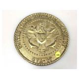 Heavy Brass USS JFK Medallion CVA-67 8in Diameter