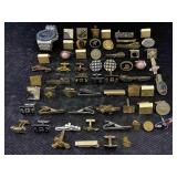 Large Collection Of Cufflinks, Tieclips & Quartz