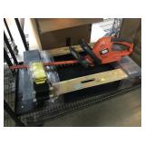 Black & Decker hedge trimmer, Milwaukee dolly and