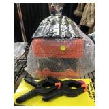 New plastic tool box w/clamps and 8in 5 pcs/set