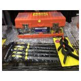New plastic tool box w/clamps and 8in 5 pcs/set