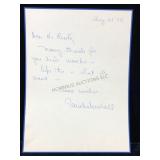 Sarah Marshall Signed Note