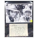 Charles Marquis Warren Signed Note to Judy with