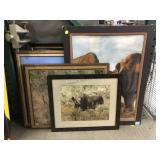 Print of rhinoceros and more, approx 23x28in