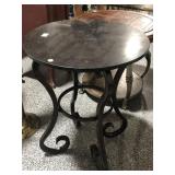 Metal side table w/stone top, end table, approx
