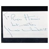 Gloria Vanderbilt Signed & Inscribed Signature