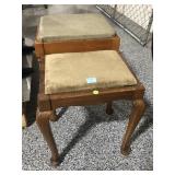 2 Vtg stools, approx 18in tallest one
