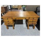 Vtg Solid wood desk w/drawer and file cabinet,