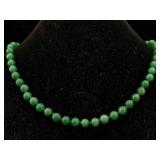 14k Gold Clasp Jadeite Necklace, Tw 38g, Sz 18in