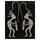 Sterling Silver Kokopelli Earrings, Tw 4.4g, Sz 1ï¿½