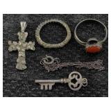 Sterling Silver Rings & Pendants, Tw 12.1g, Sz 8,