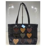 Brighton Leather Multi-Heart Shoulder Bag