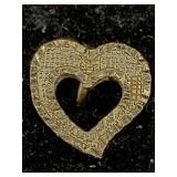 14k Gold Single Heart Earring, Tw 0.3g