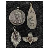 Sterling Silver Pendants, Tw 14.5g, Sz 1ï¿½in Tall