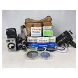 Vtg Movie Cameras & Asstd Lens Filters. Revere