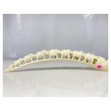 Carved Faux Ivory Tusk w/ Elephant Design 19in