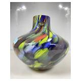 Makora Hand-blown Polish Art Glass Vase 11in High