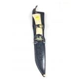 Stag Handle Custom Made Hunting Knife with Sheath