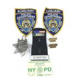 Vtg NYPD and Auxiliary Police Pins, Badge,