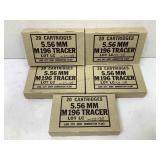 100 Rounds 5.56 Cal Tracer Ammo - Sealed