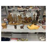 Large Variety of Hand-Carved Wood figures,
