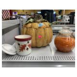 Pumpkin Punch Bowl and Candles.