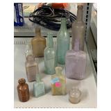 Antique Tinted Glass Bottles.