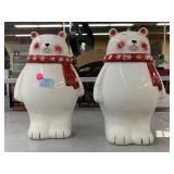 2 Porcelain Farmhouse Holiday tabletop Decor