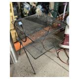 Metal patio side table, approx 18x19x26in
