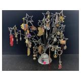 Metal Display Stand W/collection Of Keychains