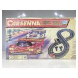 Vtg Carsenna Battery Operated Car Race Set