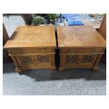 Pair Vintage Style Side Tables with drawers and