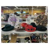 Ladies Hats and  Decorative Storage Boxes.