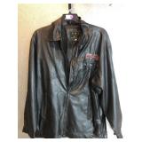 A promotional giveaway black leather jacket from