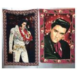 2 Vtg Elvis Wall Hanging Tapestries
