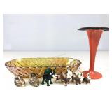 Bohemian/Czech Tango Art Glass Trumpet Vase w/