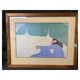 Framed artwork appears to be banana leaf 1979