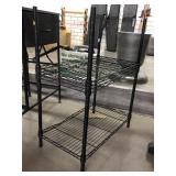 Metal Black Rack w/3 shelves, Approx 13x23x30in