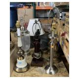 Collection of table lamps, approx 27in tall