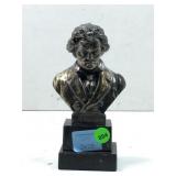 Small vintage metal and marble bust of Beethoven