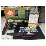 Ozark Trail Canopy Sandbags, Knives, Spanish CDs