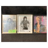Three framed photos of rock n